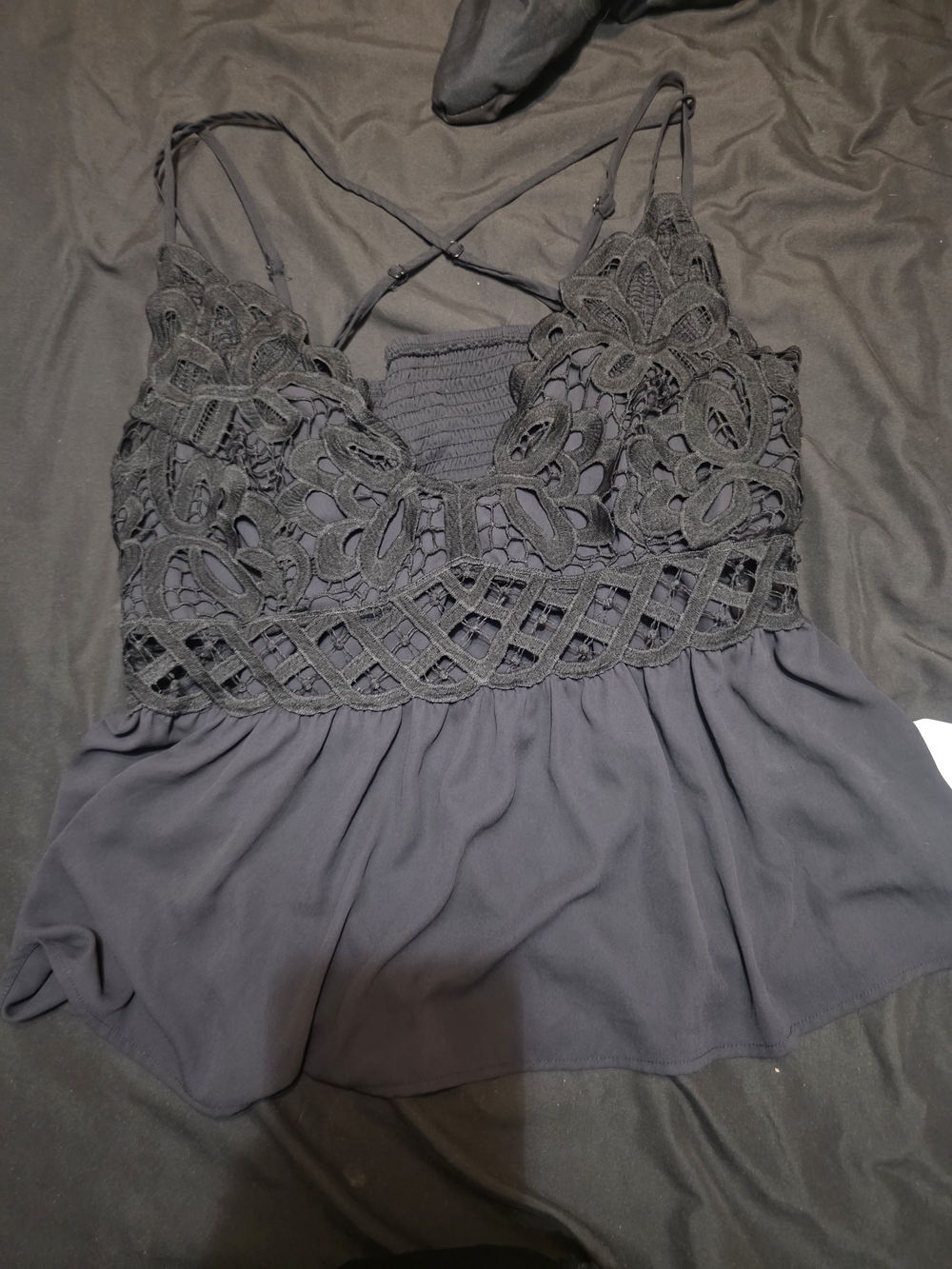 SHEIN Black Crochet Lace Camisole